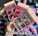 Premium Fake Nail Set ABS Plastic Multicolor 96pcs