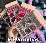 Premium Fake Nail Set ABS Plastic Multicolor 96pcs - Image 3