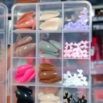 96 Pack Multicolor Stick-On Artificial Nails ABS Plastic