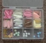 96 Pack Multicolor Stick-On Artificial Nails ABS Plastic - Image 4