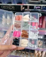 96 Pack Multicolor Stick-On Artificial Nails ABS Plastic - Image 7