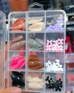 96 Pack Multicolor Stick-On Artificial Nails ABS Plastic - Image 9
