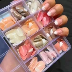 French Tip Nails 144 Pcs Nude Shades Boxed