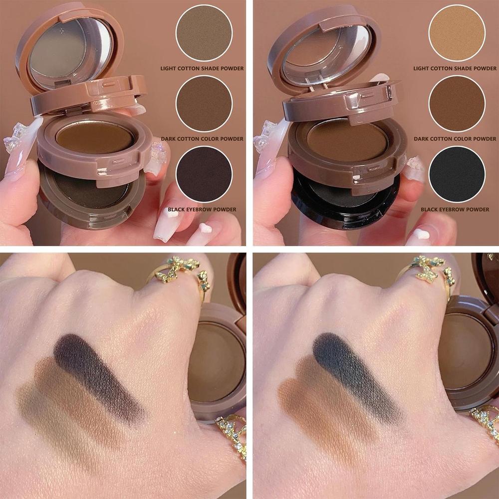700-71-381167-product-1 3 in 1 Eyebrow Powder Kit with 3 Shades and Mirror - Waterproof, Long Lasting - Image 1