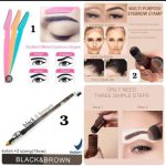 3-in-1 Eyebrow Kit Matte Brown — Stamp, Pencil, and Razor Tinkle Set