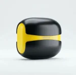 TWS Wireless Earbuds Yellow Black Battery Charging - Image 3