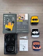 TWS Wireless Earbuds Yellow Black Battery Charging - Image 9