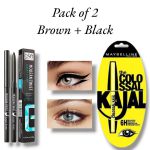 Color Castion Kajal Pencil Brown and Black Waterproof — 2-in-1 Smudge Proof Set
