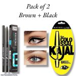 Color Castion Kajal Pencil Brown and Black Waterproof — 2-in-1 Smudge Proof Set - Image 3