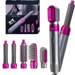 Hair Styling Brush & Curler with 5 Attachments Pink