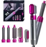 Hair Styling Brush & Curler with 5 Attachments Pink