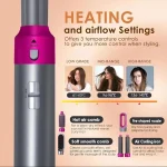 Hair Styling Brush & Curler with 5 Attachments Pink - Image 5