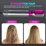 Hair Styling Brush & Curler with 5 Attachments Pink - Image 8