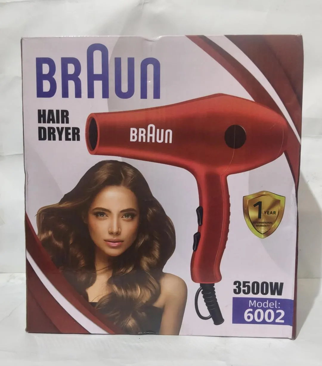 755-48-710204-product-1 Braun 3500W Hair Dryer Red ABS - Image 1