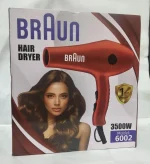 Braun 3500W Hair Dryer Red ABS - Image 3