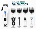 WAER WA-2092 Professional Rechargeable Hair Clipper with LED Display - Image 7