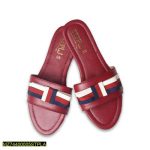 Women's Red Striped Rexine Flat Shoes – Comfortable Casual Flats for Women in Pakistan (Size 6-11) - Image 4