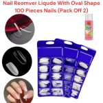100 Pcs Stick On Artificial Oval Shape Nails, Pack Of 2