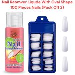 100 Pcs Stick On Artificial Oval Shape Nails, Pack Of 2 - Image 3