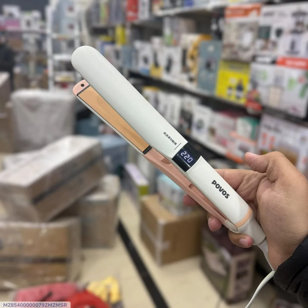 854-404-732367-product-1 Intelligent Temperature Control Hair Straightener ABS Plastic White - Image 1