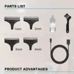 Daling DL-0009 Hair Clipper Ivory Alloy Steel 1200mAh Professional Clipper for Men - Image 3