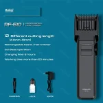 Dingling RF-610 Rechargeable Hair & Beard Trimmer for Men - 2mm to 18mm Adjustable Length, AC/DC Cordless Clipper - Black - Image 3