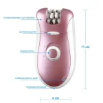 Maroon 2 in 1 Rechargeable Hair Removal Shaver and Epilator for Women - Image 6