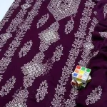 Purple Sheesha Work Chiffon Unstitched 2 Piece Suit for Women