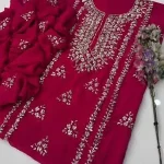 Pink Chiffon Gota Embroidered 2 Piece Suit for Weddings - Shirt & Dupatta