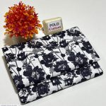 Black Floral Printed Polo Cotton Suit for Women - 2 Pcs
