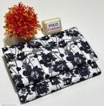 Black Floral Printed Polo Cotton Suit for Women - 2 Pcs