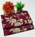 Maroon Floral Polo Cotton 2 Piece Suit for Women