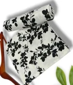 Women's Winter Floral Polo Cotton Suit - Black 2 Piece - Image 2