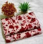 Red Printed Polo Cotton Shirt & Trouser 2 Piece Suit Set - Image 2
