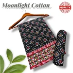 Women Black Printed 2-Piece Polo Cotton Suit Set - Shirt & Trouser - Image 3