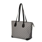 Women's Grey Checkered Shoulder Bag Set – 3-Piece PU Leather Collection - Image 7