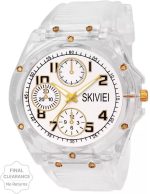 Transparent Analog Watch for Boys with LED Display and Gold Accents - Image 3
