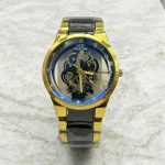 Men's Chronograph Watch Golden Stainless Steel 34mm Blue Dial - Image 3