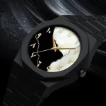 Men Carbon Fiber Black Arabic Watch