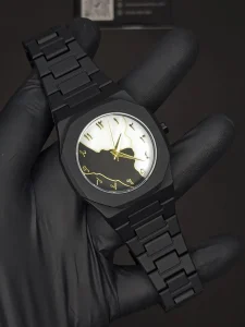 Men Carbon Fiber Black Arabic Watch - Image 4