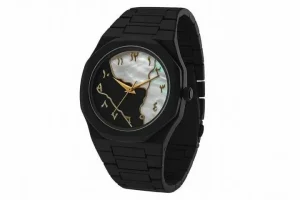 Men Carbon Fiber Black Arabic Watch - Image 5
