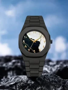 Men Carbon Fiber Black Arabic Watch - Image 6