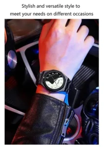 Men Carbon Fiber Black Arabic Watch - Image 8
