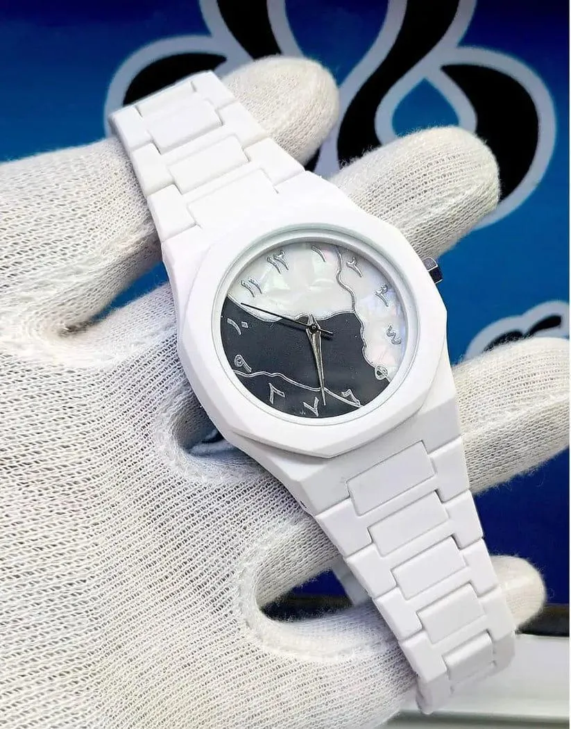 MZ1156200158TEWEHB-media-1 White Ceramic Arabic Dial Chronograph Watch - Image 1
