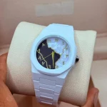 Men's Carbon Fiber Marble Dial Watch White Gold - Image 3
