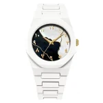 Men's Carbon Fiber Marble Dial Watch White Gold - Image 8