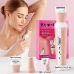 Kemei-3024 4 in 1 Rechargeable Hair Trimmer, Female Grooming kit, Facial Shaver,Eyebrow Trimmer,Bikini Trimmer