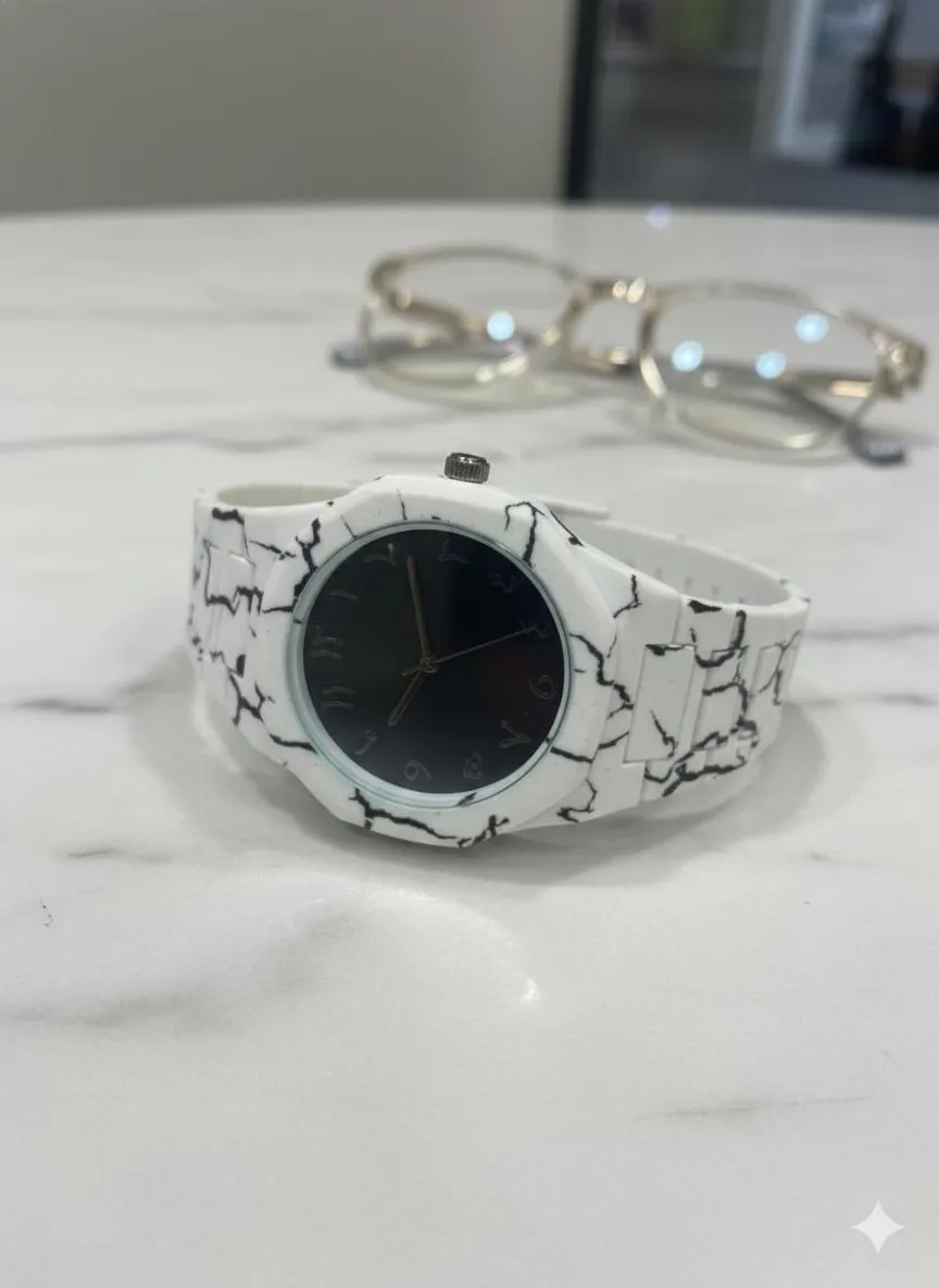 MZ1652200228NNCN-media-1 White Marble Watch for Men Women Daily Wear - Image 1