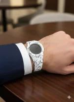 White Marble Watch for Men Women Daily Wear - Image 3