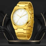 Men's Gold Stainless Steel Chain Watch 8mm Dial